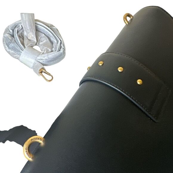 PINKO Love Classic Leather Shoulder Cross-Body Bag - Picture 9 of 10